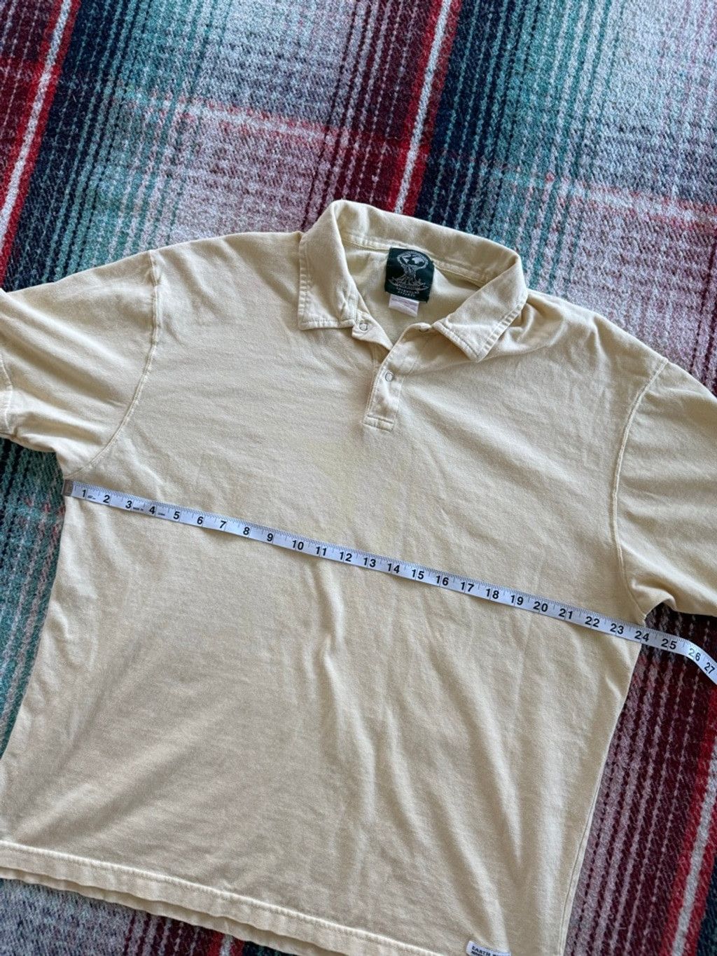 Vintage Vintage Earth Wares Adventure Apparel Pale Yellow Polo Shirt Size US L / EU 52-54 / 3 - 6 Thumbnail
