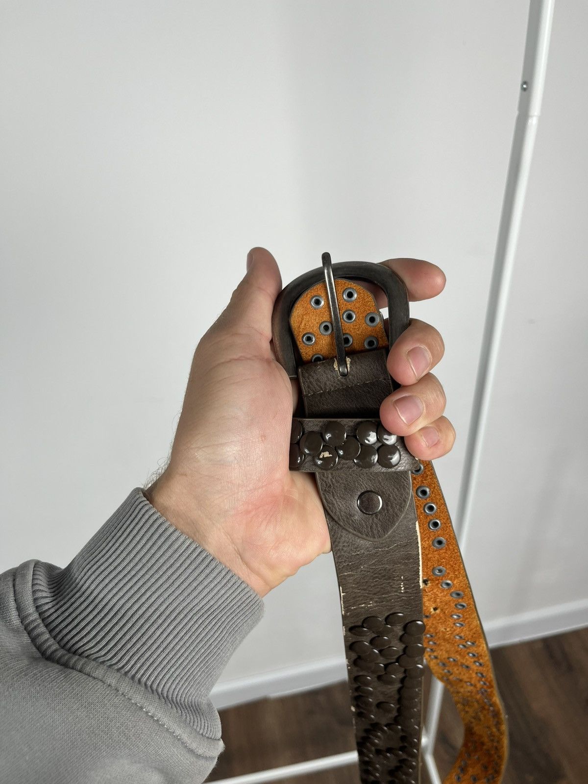 Other Vintage Faux Leather Studded Belt Punk Rock Biker Style Size ONE SIZE - 11 Thumbnail