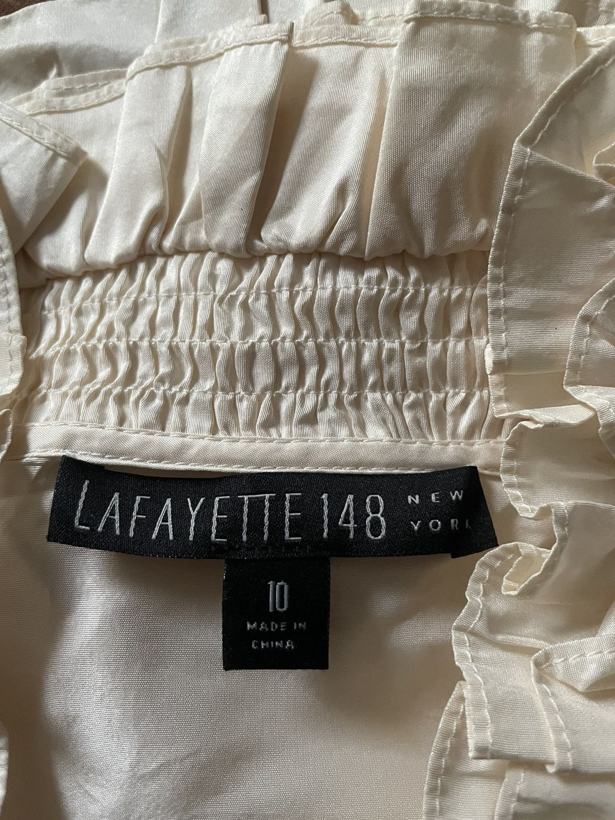 Lafayette 148 Lafayette 148 White Blouse Size L / US 10 / IT 46 - 6 Thumbnail