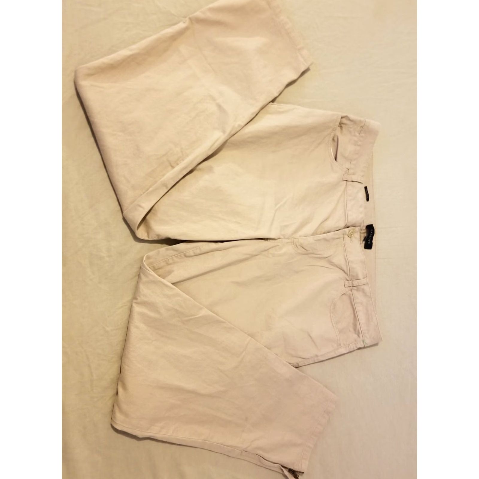Talbots Womens Talbots Pants 18 Cotton Chino Khaki Beige Stretch Plus 18 Pants Womens Girls Mens Size 40" / US 18 - 4 Thumbnail
