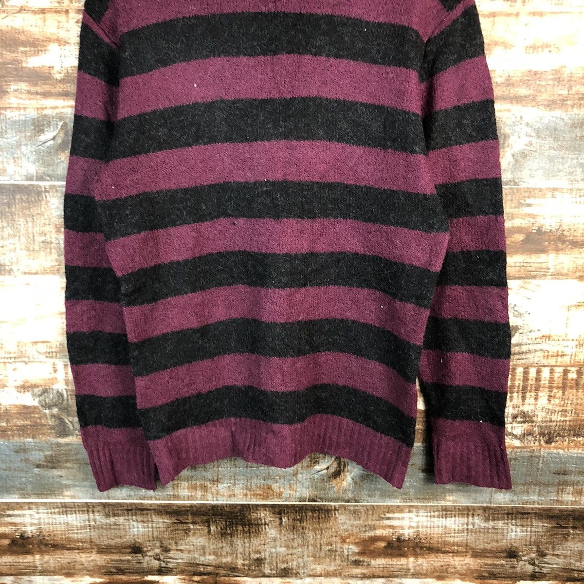 Japanese Brand × Solid and Striped DL Art Wave Stripe japan Purple Knitwear #C601 Size US M / EU 48-50 / 2 - 3 Thumbnail