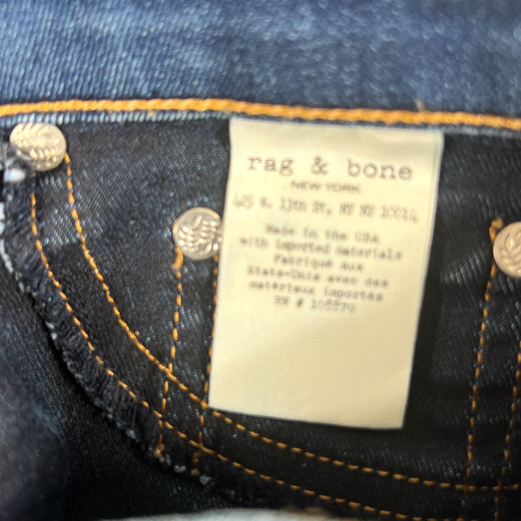 Rag & Bone VINTAGE rag & bone Women's Skinny Jeans Size 26 Medium Wash Denim Stretch Zip Fly USA Girls Size 26" / US 2 / IT 38 - 7 Thumbnail