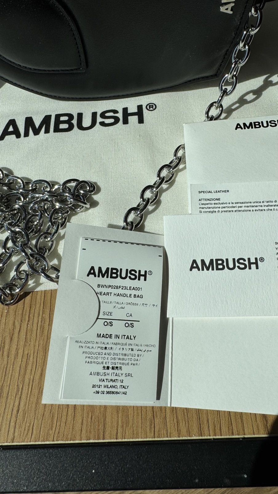 Ambush Design Ambush heart shoulder bag Italy new with tags black silver Size ONE SIZE - 10 Thumbnail