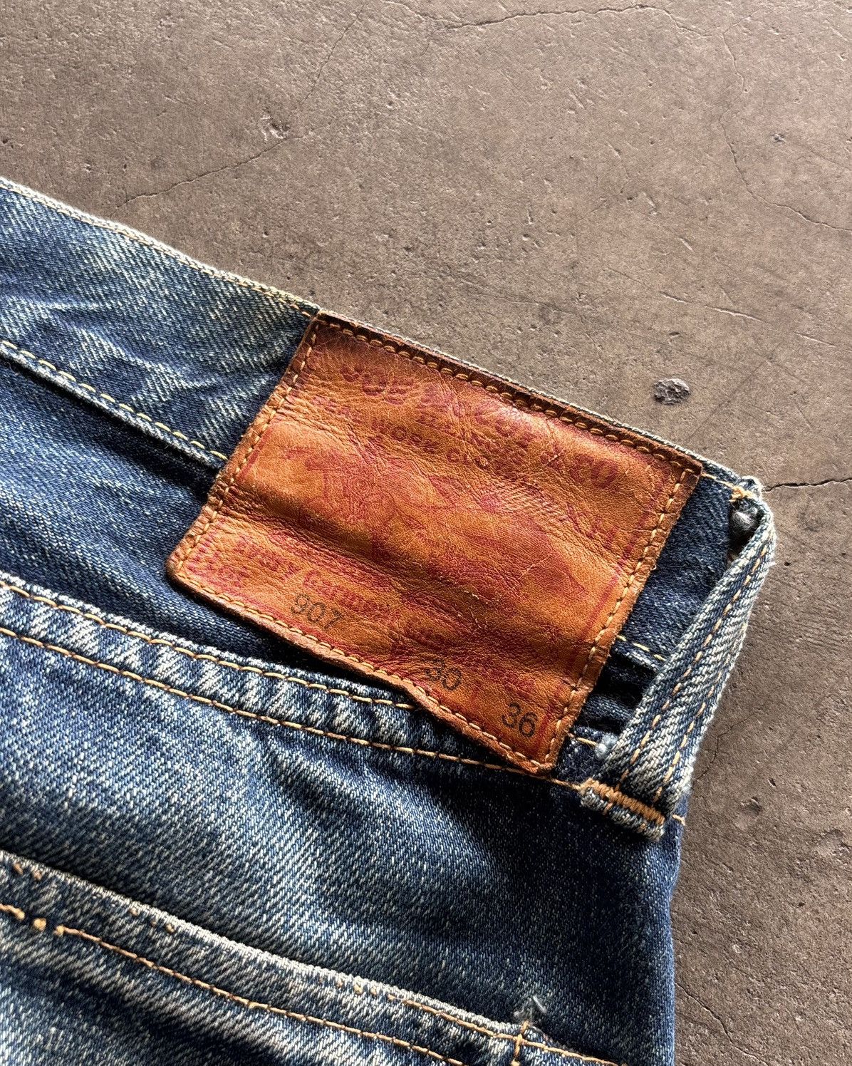 TOYS McCOY 🔥CRAZY Joe McCoy Salvedge Faded Denim Jeans Size US 30 / EU 46 - 8 Thumbnail