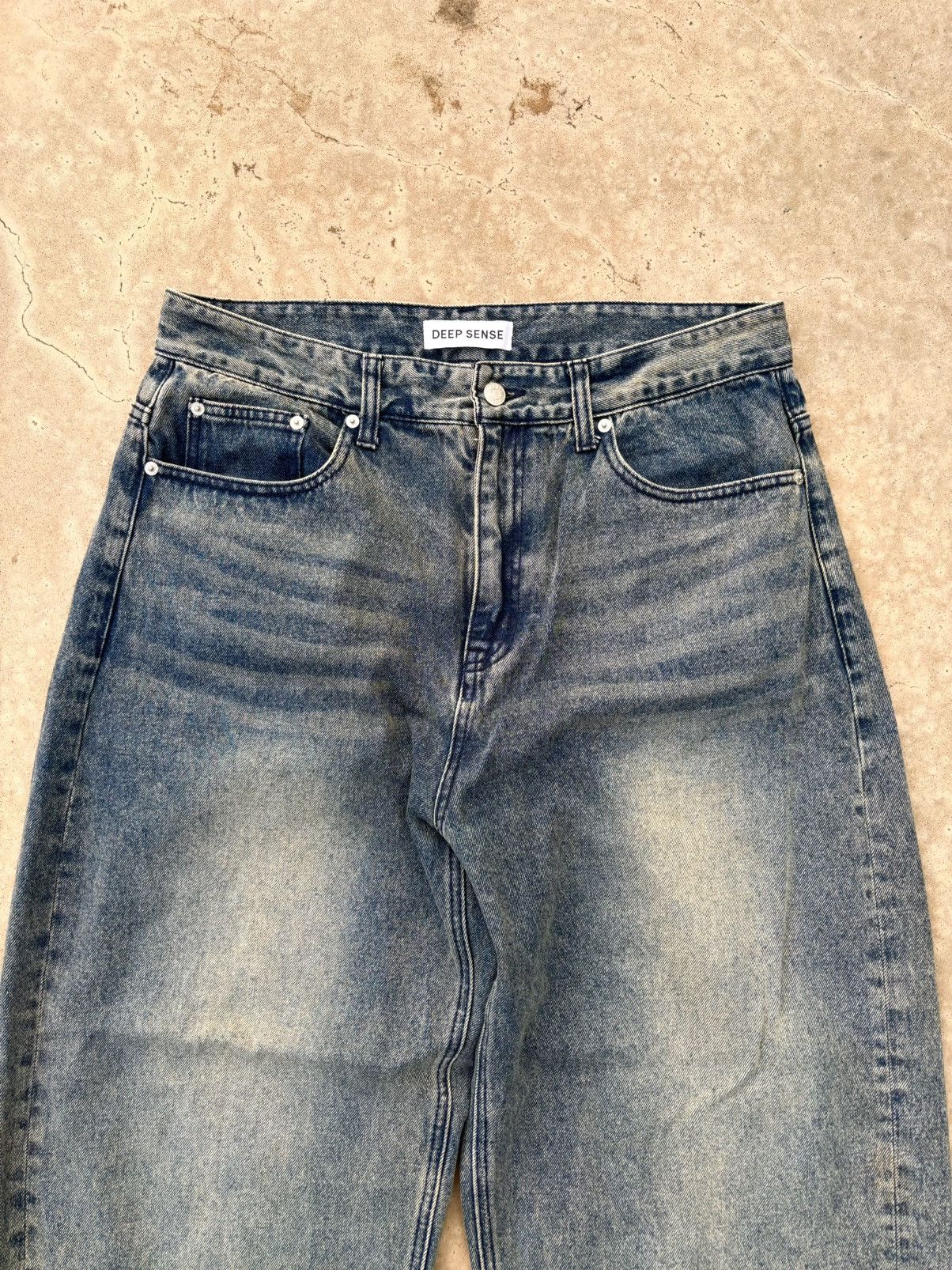 If Six Was Nine Rare DEEP SENSE Design Baggy Denim Blue Jeans Size US 34 / EU 50 - 3 Thumbnail
