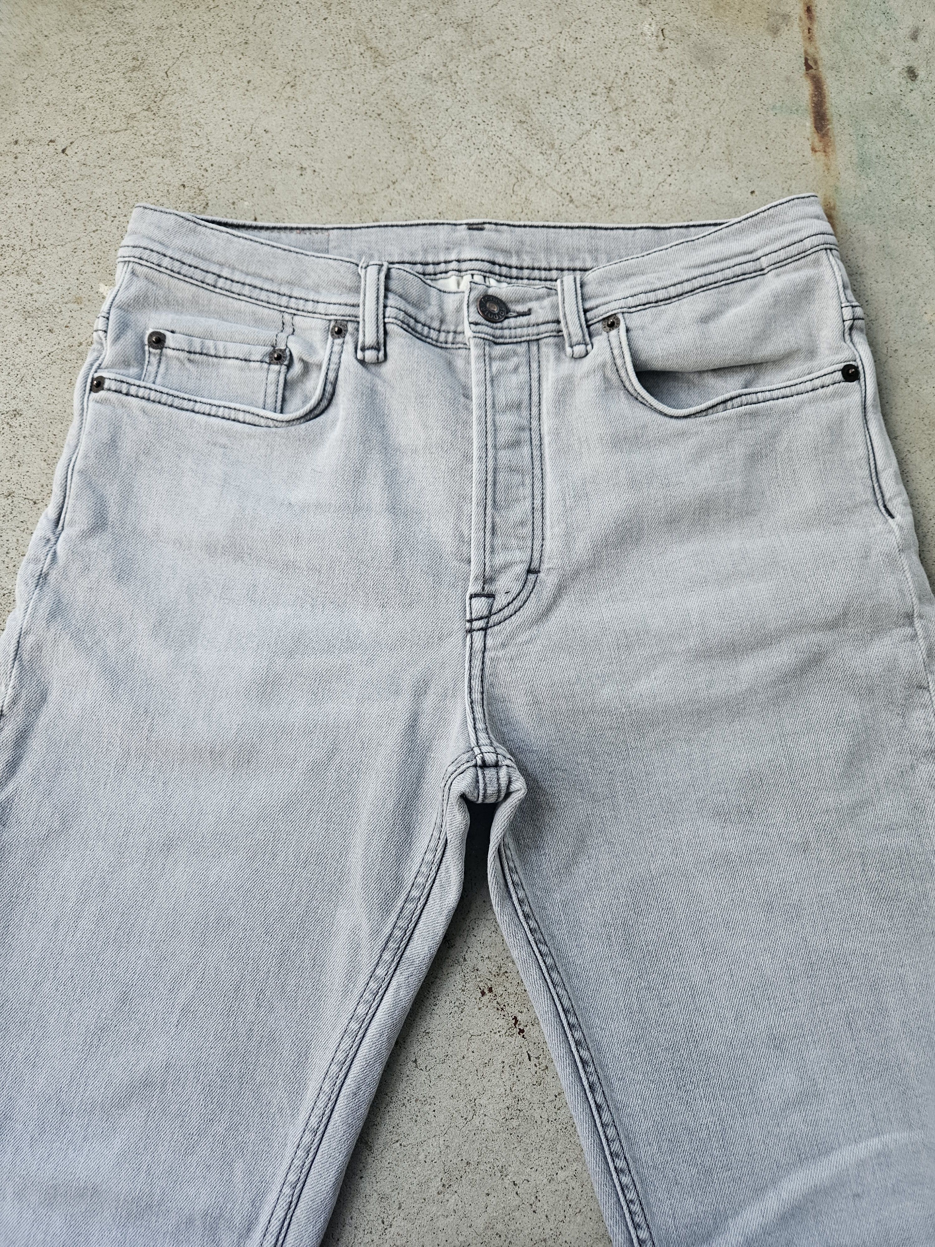 Acne Studios River Stone Grey Leather Back Patch Denim Jeans Size US 30 / EU 46 - 5 Thumbnail
