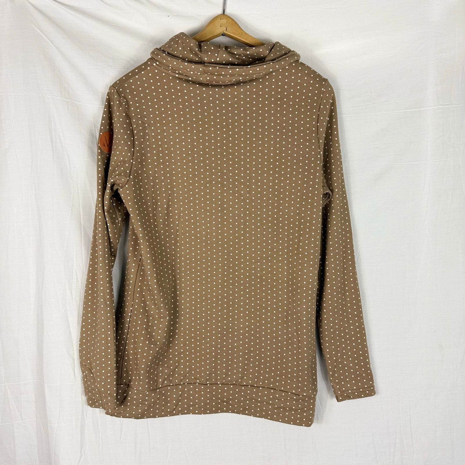 Other NWT Michelle Mae Polka Dot Sweater Brown Sm Cowl Neck Pocket Size S / US 4 / IT 40 - 7 Thumbnail