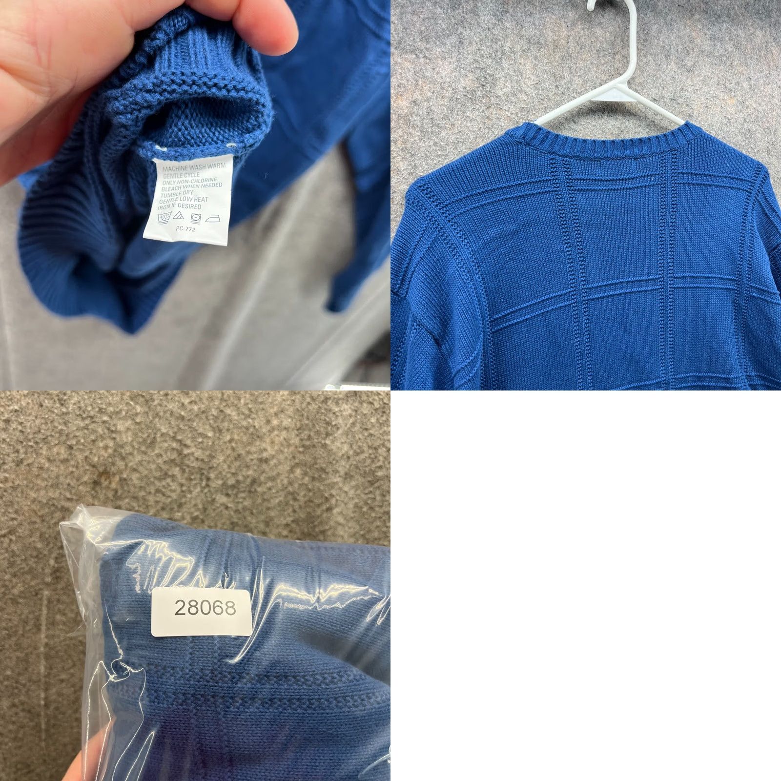 Izod VINTAGE IZOD Sweater Mens XL Royal Blue Pullover Fleece Knitted Check Crewneck Size US XL / EU 56 / 4 - 9 Thumbnail
