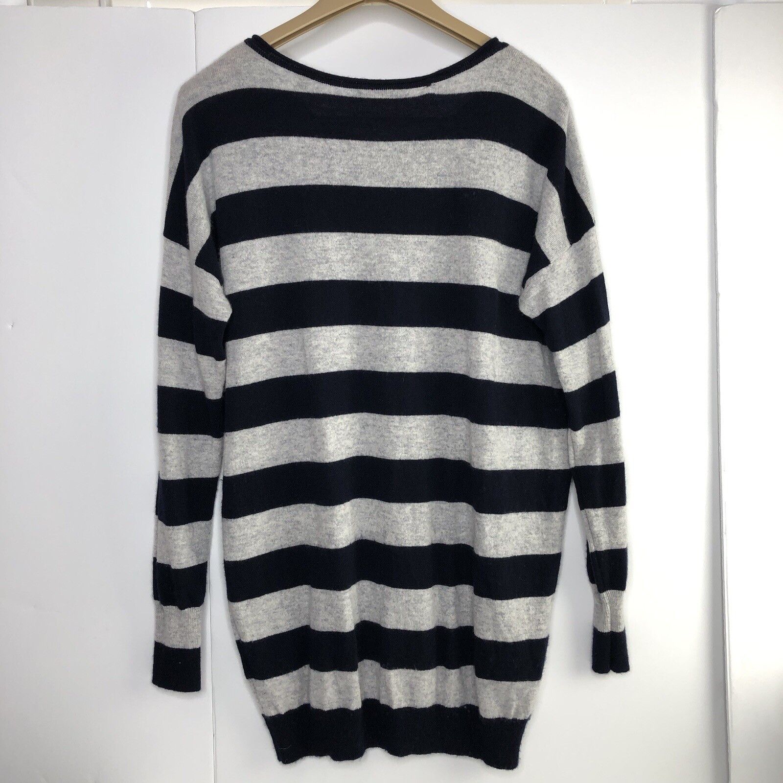 Vince VINCE Womens 100% Cashmere Sweater Sz L Black Gray Stripe Size L / US 10 / IT 46 - 4 Thumbnail
