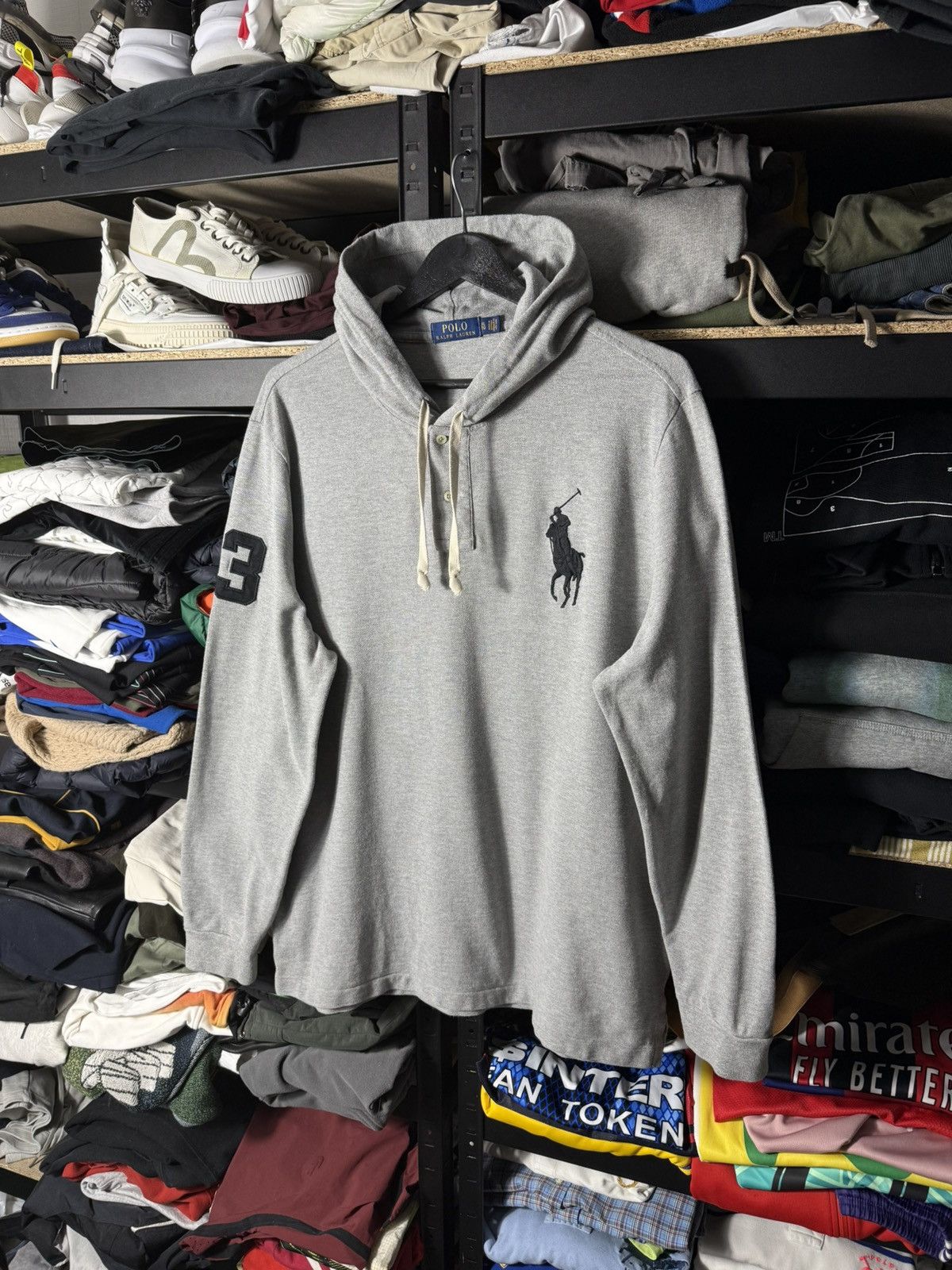 Ralph Lauren Polo Ralph Lauren Big Pony Hooded Long Sleeve Shirt Grey XL Size US XL / EU 56 / 4 - 1 Thumbnail