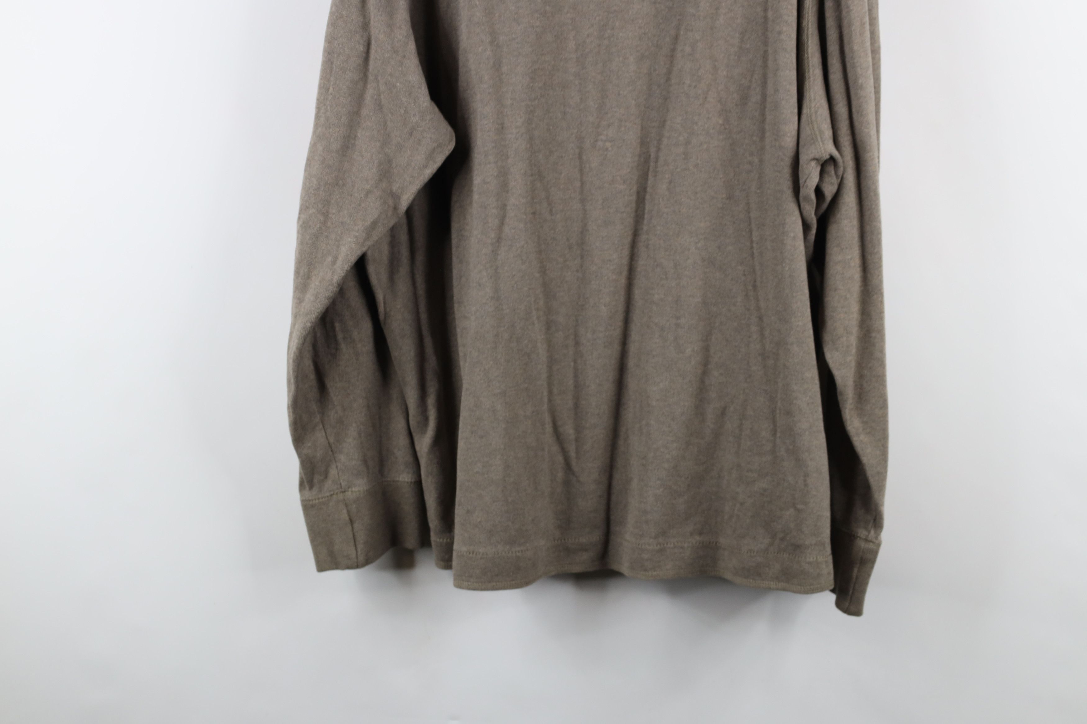 Eddie Bauer × Vintage Vintage Eddie Bauer Cotton Ribbed Knit Henley T-Shirt Beige Size US XL / EU 56 / 4 - 15 Thumbnail
