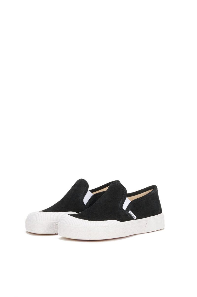 Loewe o1in1g0426 Terra Vulca Slip-On Sneakers in Suede in Black Size US 8 / EU 41 - 3 Thumbnail