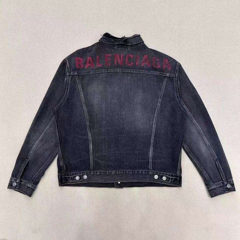 Balenciaga Balenciaga size 36 Black and red washed and distressed jac Size S / US 4 / IT 40 - 1 Thumbnail