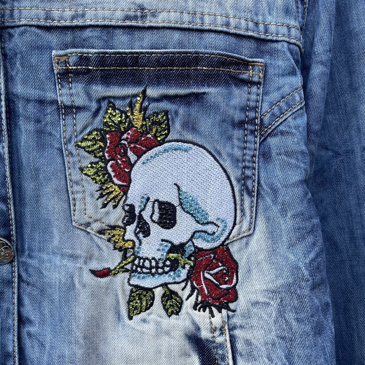 Christian Audigier × Ed Hardy Vintage Ed Hardy Denim Jacket Size M / US 6-8 / IT 42-44 - 6 Thumbnail