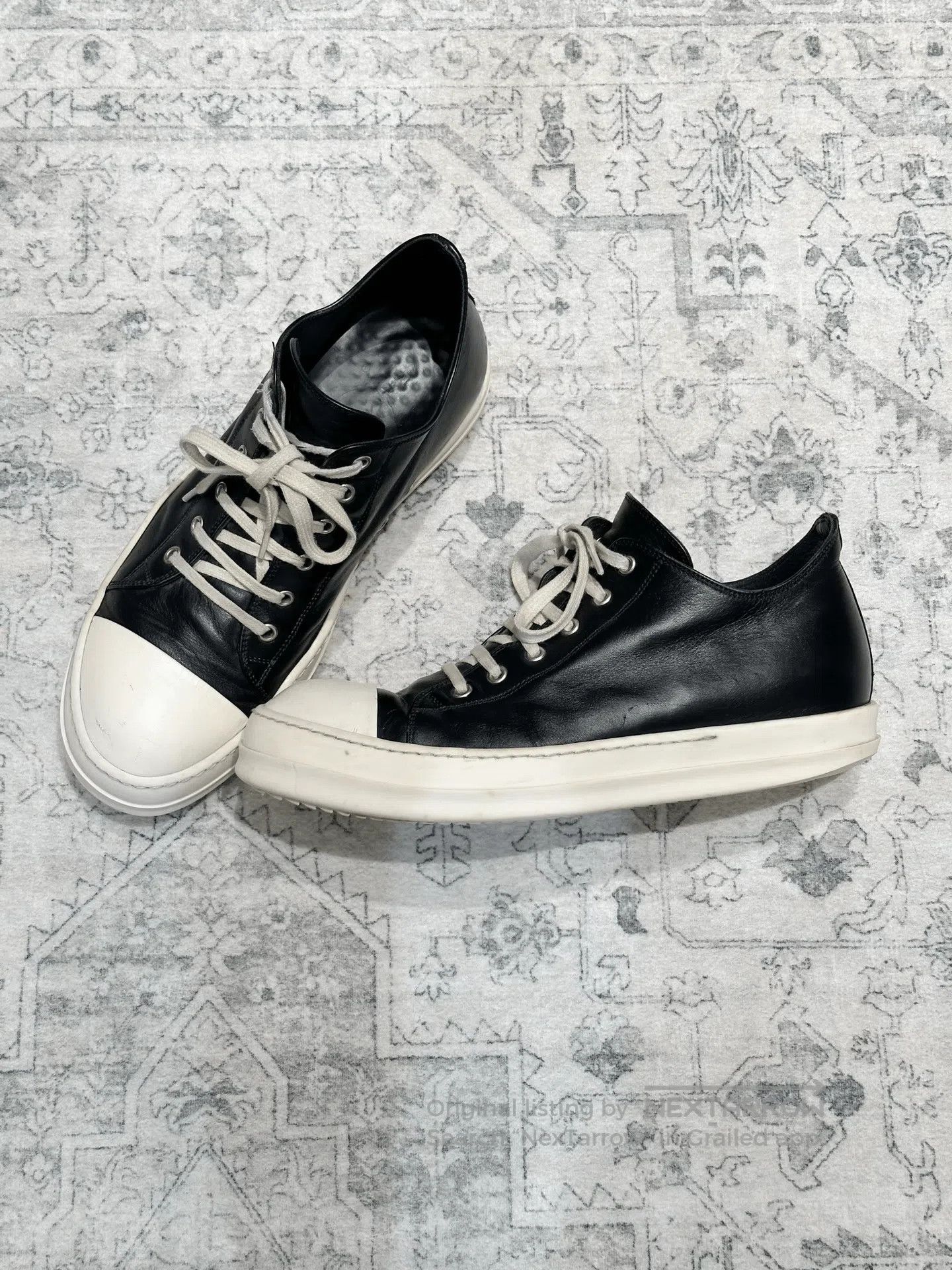Rick Owens Rick Owens x Converse Low Top Leather Black White. Size US 10 / EU 43 - 5 Thumbnail