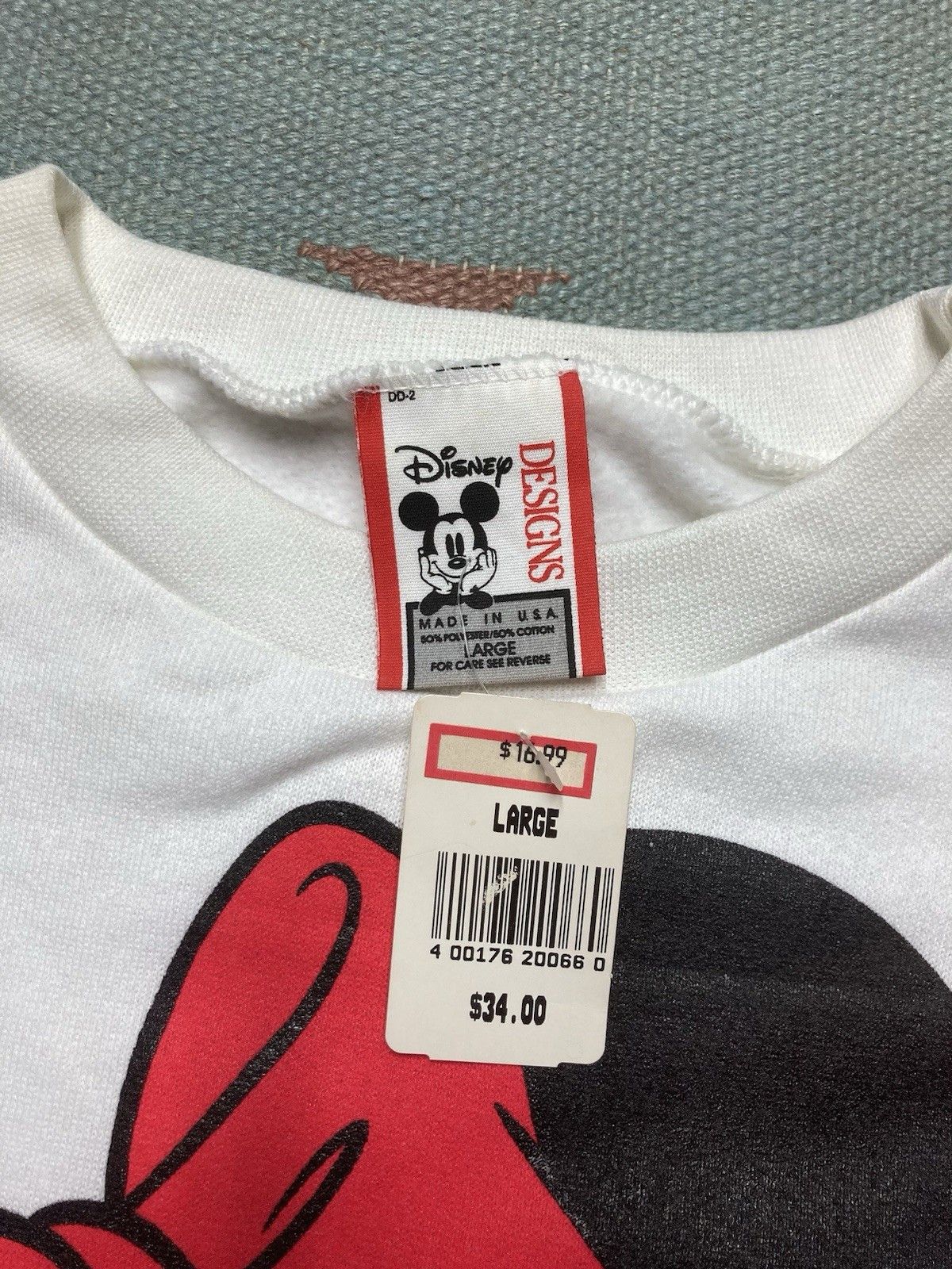 Disney × Vintage 90s sweatshirt Minnie Mouse spell out NWT DEADSTOCK large Size US L / EU 52-54 / 3 - 4 Thumbnail