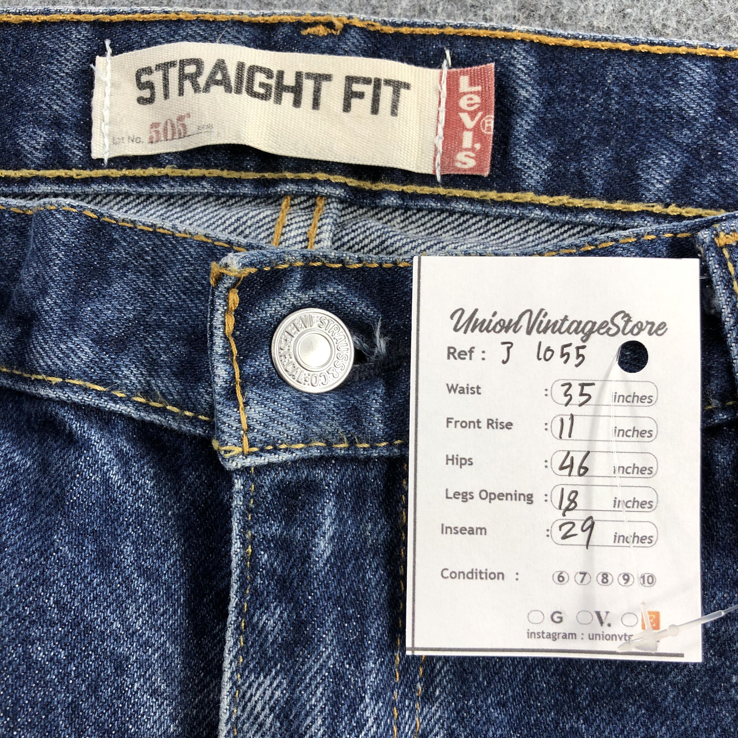 Levi's Faded Blue Vintage Levis 505 Jeans Straight Denim-J1055 Size US 35 - 12 Thumbnail