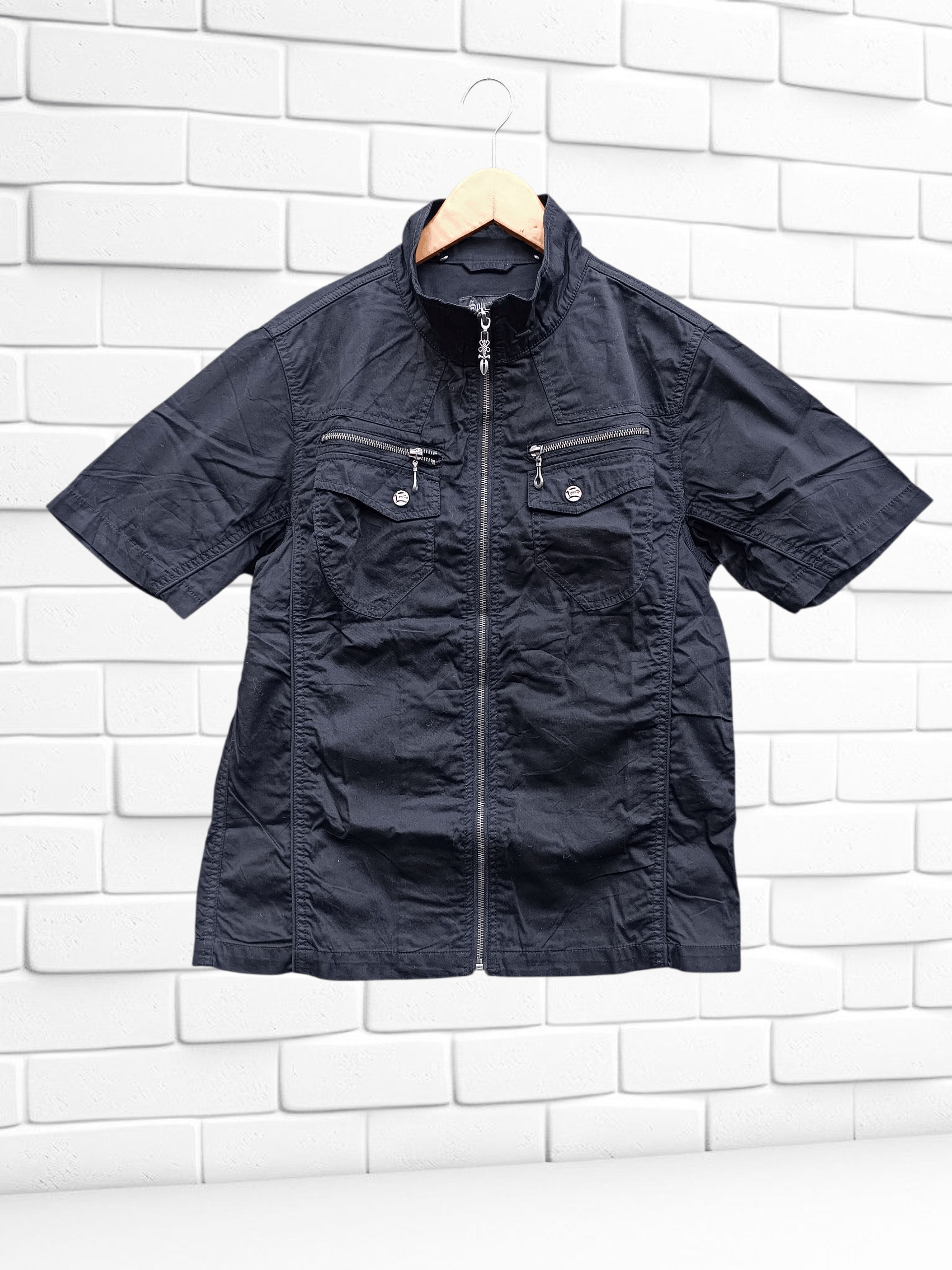 Japanese Brand Y2K Spinash Zip Short Shirt Ifsixwasnine LGB Style Size US L / EU 52-54 / 3 - 1 Thumbnail