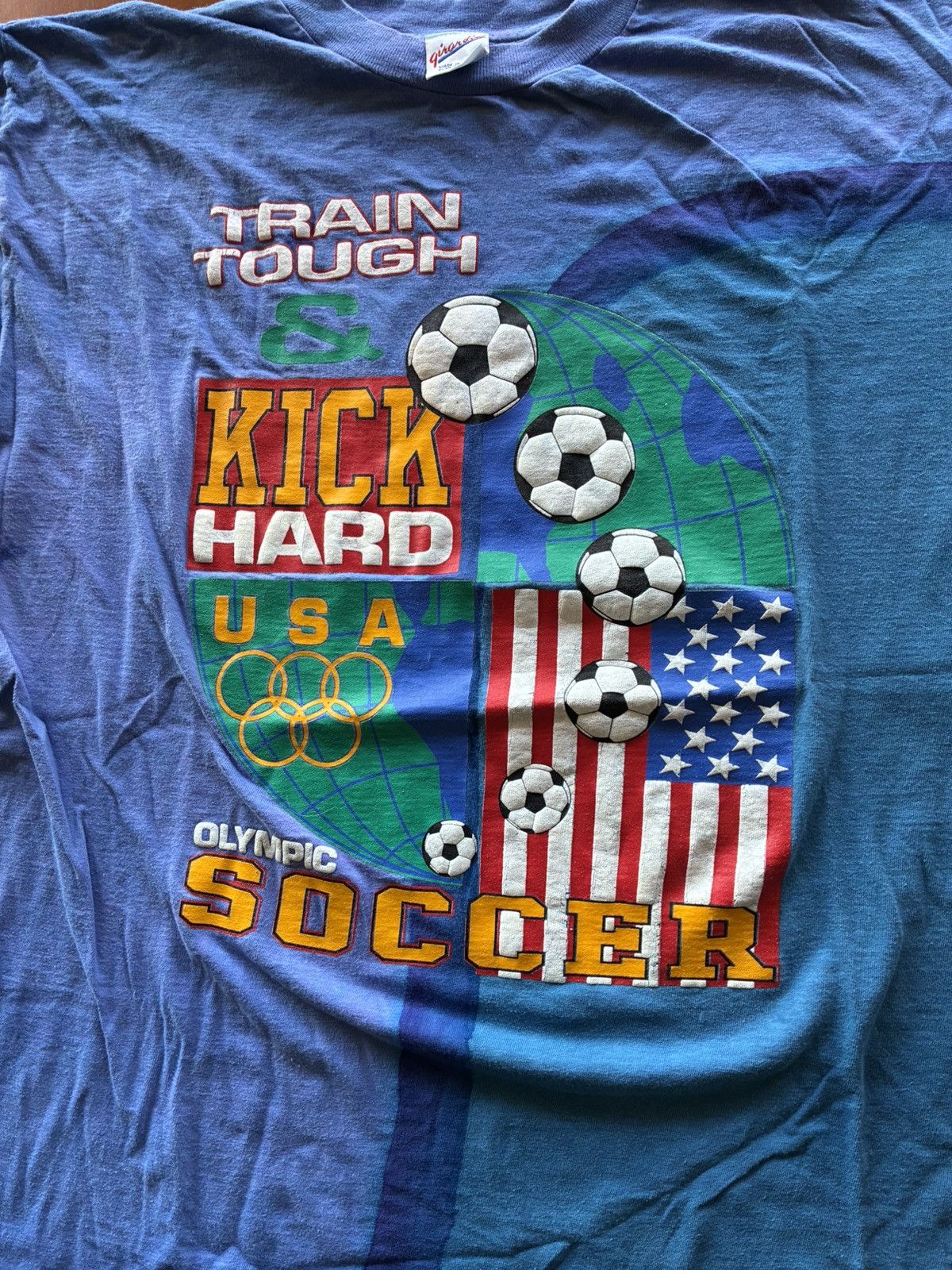 Vintage Vintage 90s USA Soccer tee shirt Size US XL / EU 56 / 4 - 2 Thumbnail
