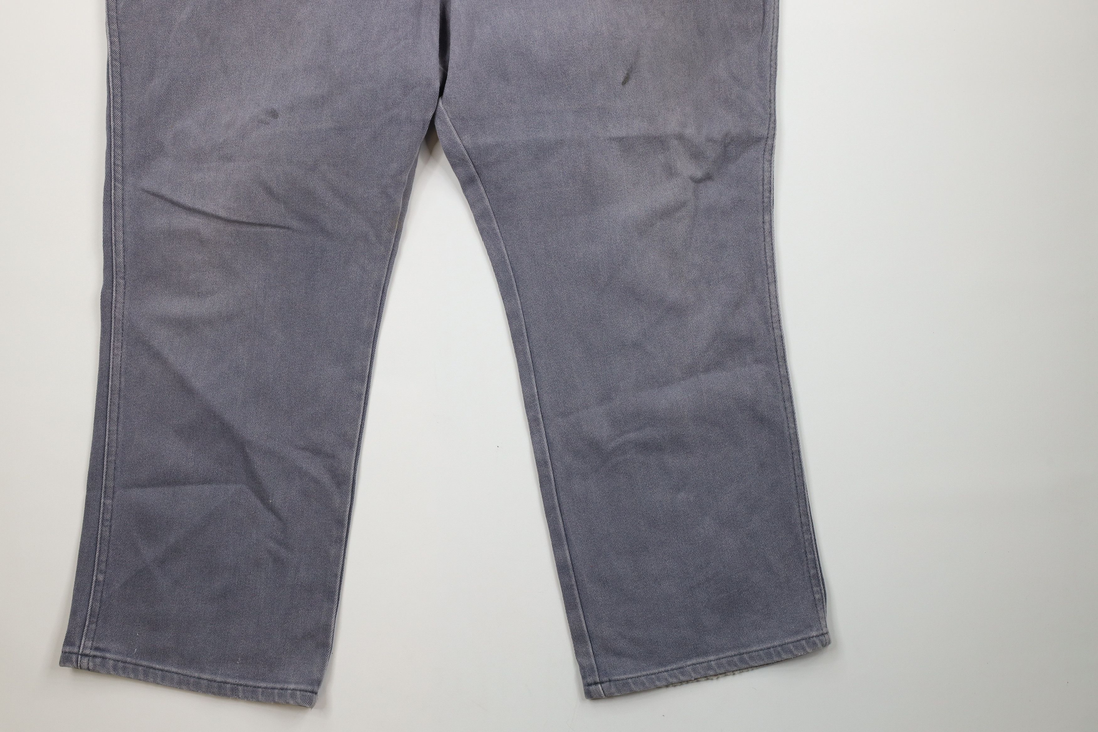 Vintage Vintage 90s Lee Wide Leg Flared Denim Jeans Gray USA Size US 44 / EU 60 - 4 Thumbnail