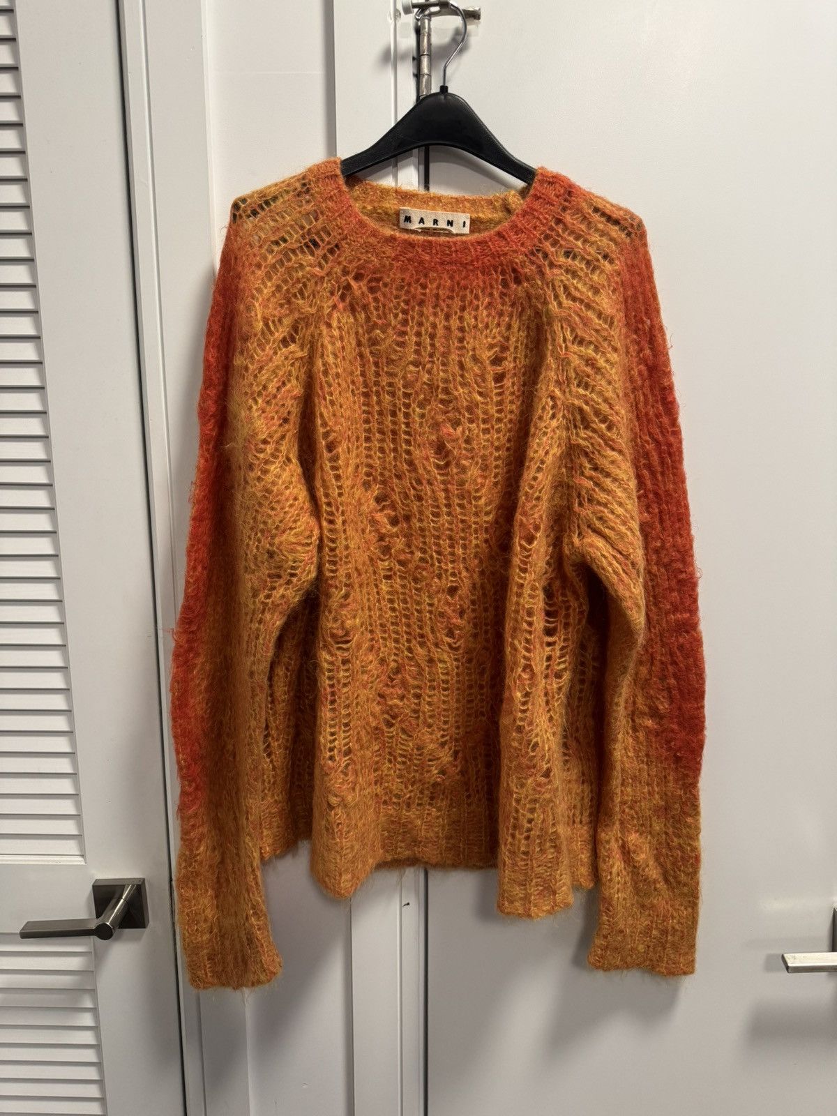 Marni Marni Mohair sprayed lined orange sweater Size US XXL / EU 58 / 5 - 2 Thumbnail