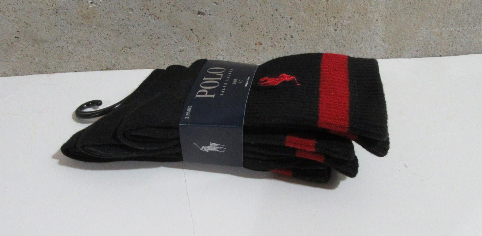 Polo Ralph Lauren Polo Ralph Lauren Boys Crew Socks Size 4-7 3 Pack Size ONE SIZE - 3 Thumbnail