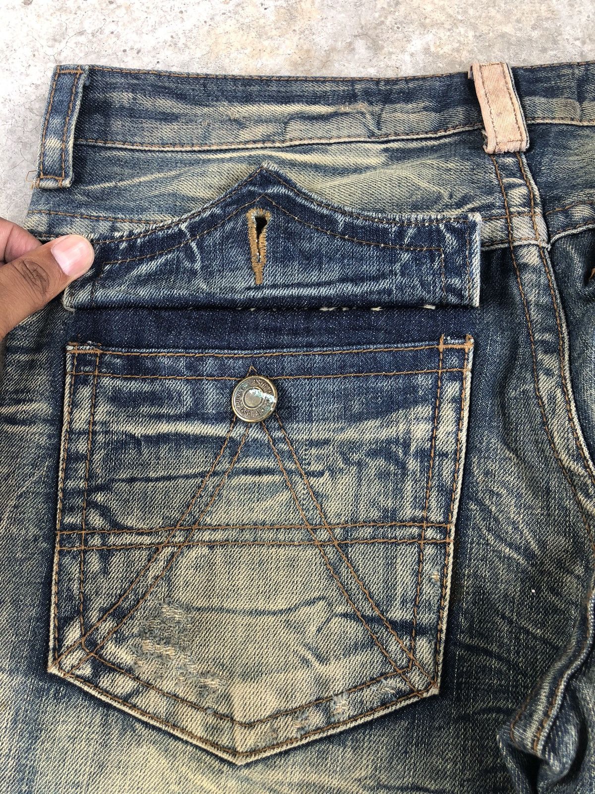 Japanese Brand Japanese Algate Flared Jeans Mud Wash Distressed Jeans Size US 32 / EU 48 - 18 Thumbnail