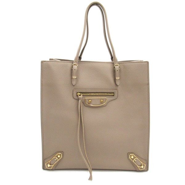 image of Balenciaga Leather Papier Tote Bag Tote Bag Leather In in Brown, Women's