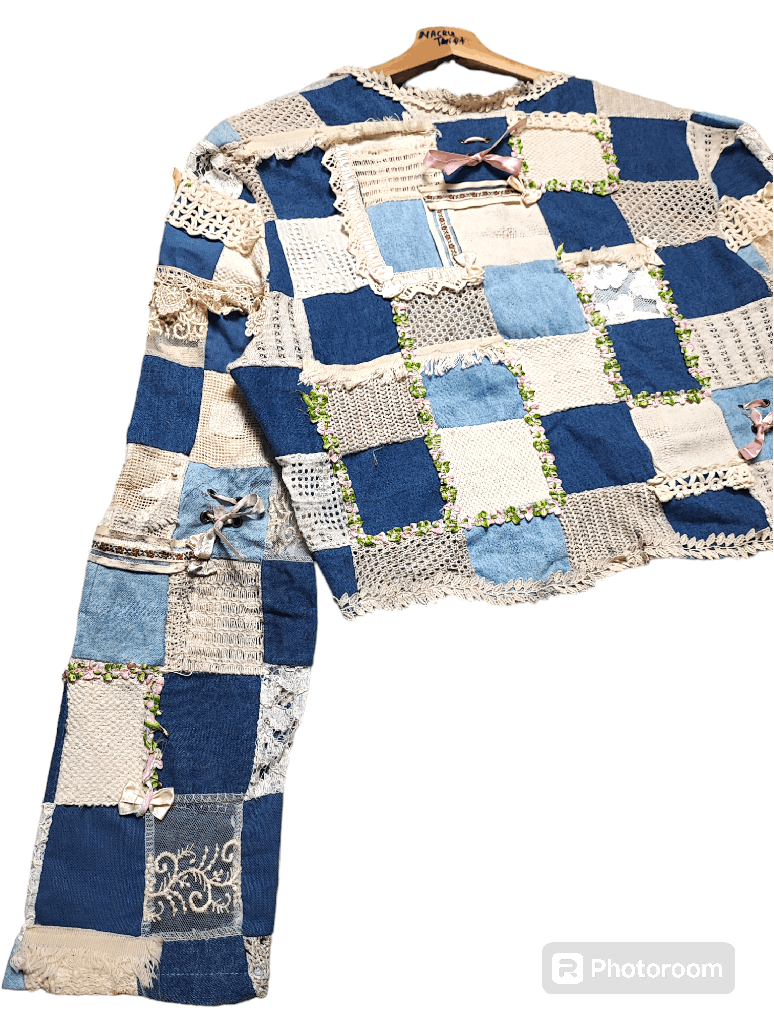 Le Grande Bleu (L.G.B.) Crop Top Patch Work By Rick Harold Size S / US 4 / IT 40 - 12 Thumbnail