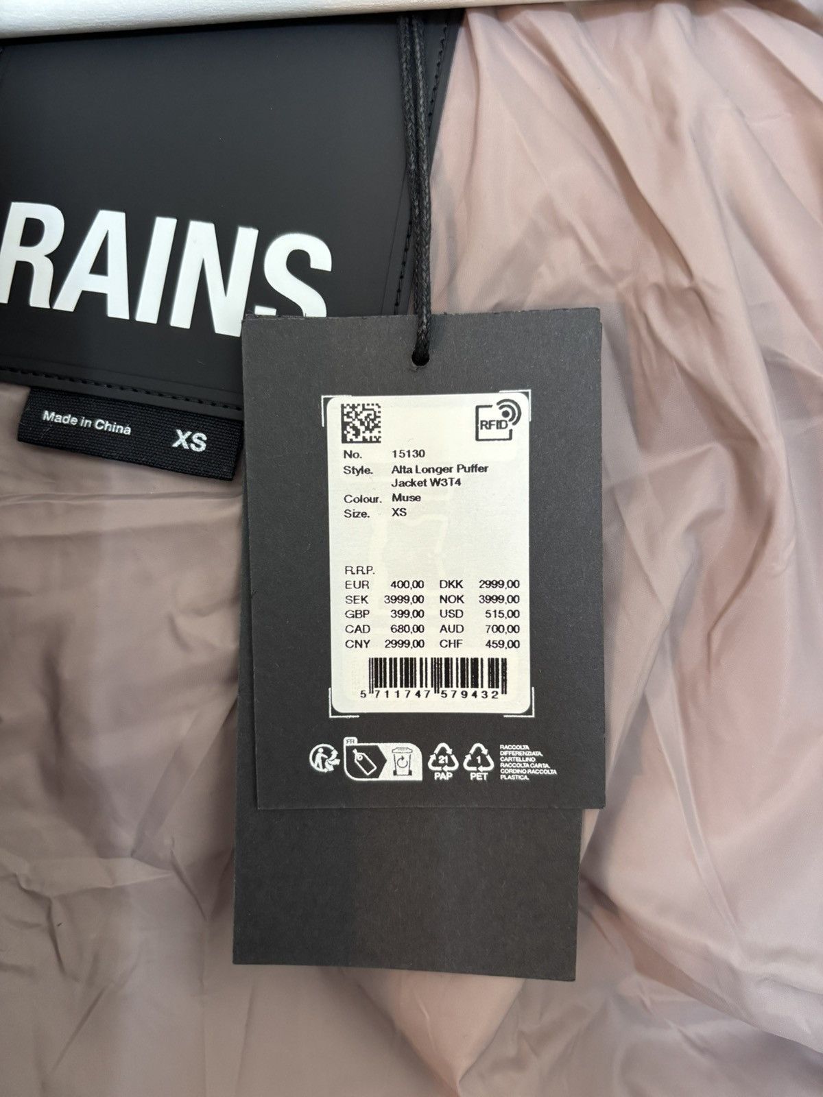 Rains Rains Alta Longer Puffer Jacket Size XS / US 0-2 / IT 36-38 - 6 Thumbnail