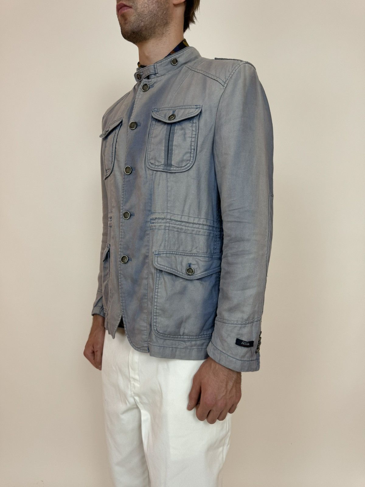 Other JEREM Unlined Blazer jacket stand up collar Linen/cotton Size 52R - 7 Thumbnail