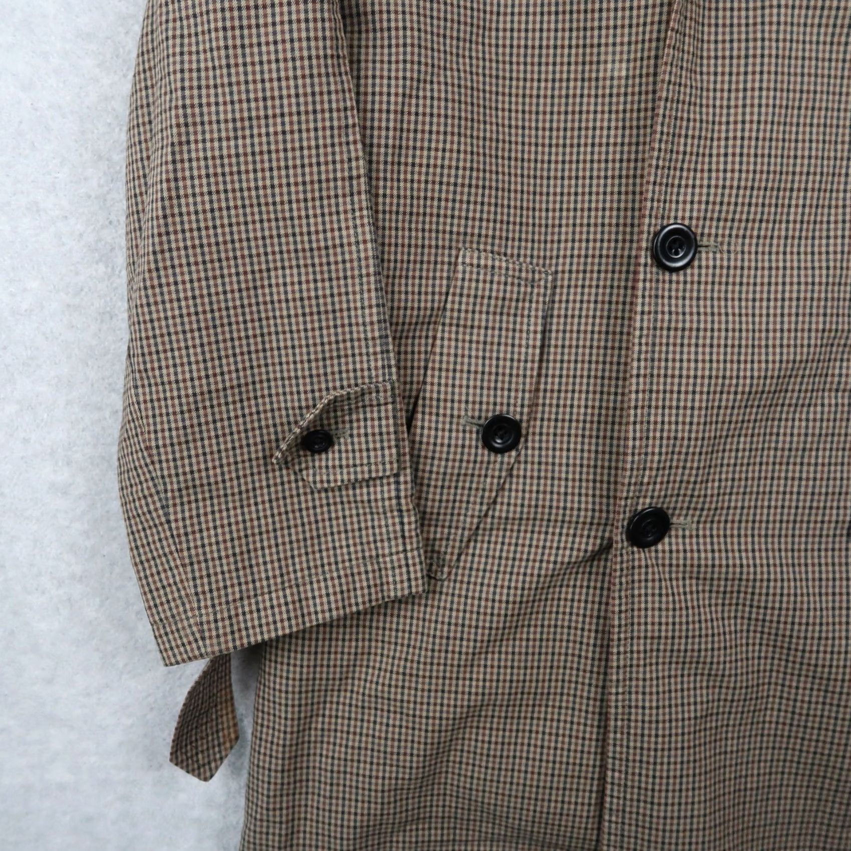 Dries Van Noten VINTAGE Dries Van Noten Brown Plaid Trench Coat Mens S Long Cotton Coat Grunge Style Size US S / EU 44-46 / 1 - 7 Thumbnail