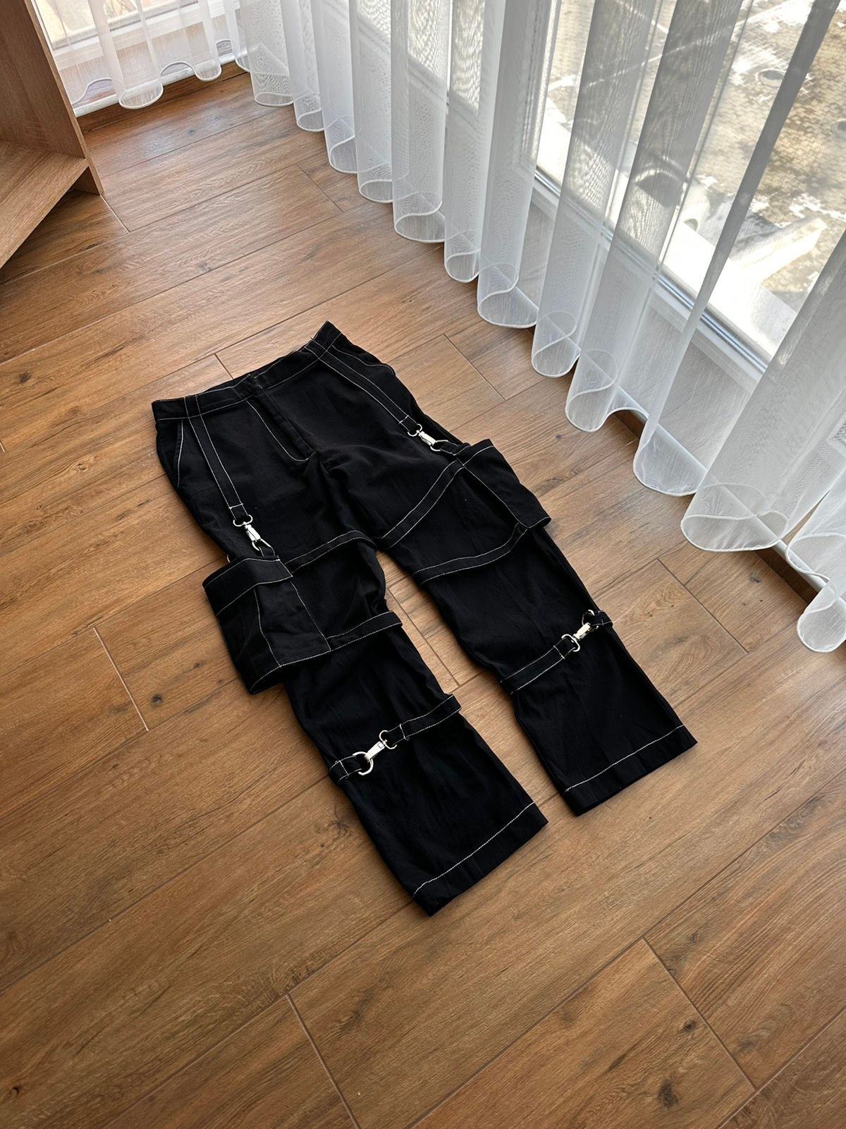 Pre-owned Archival Clothing X Vintage Junya Watanabe Balenciaga Style Cargo Bondage Pants In Black