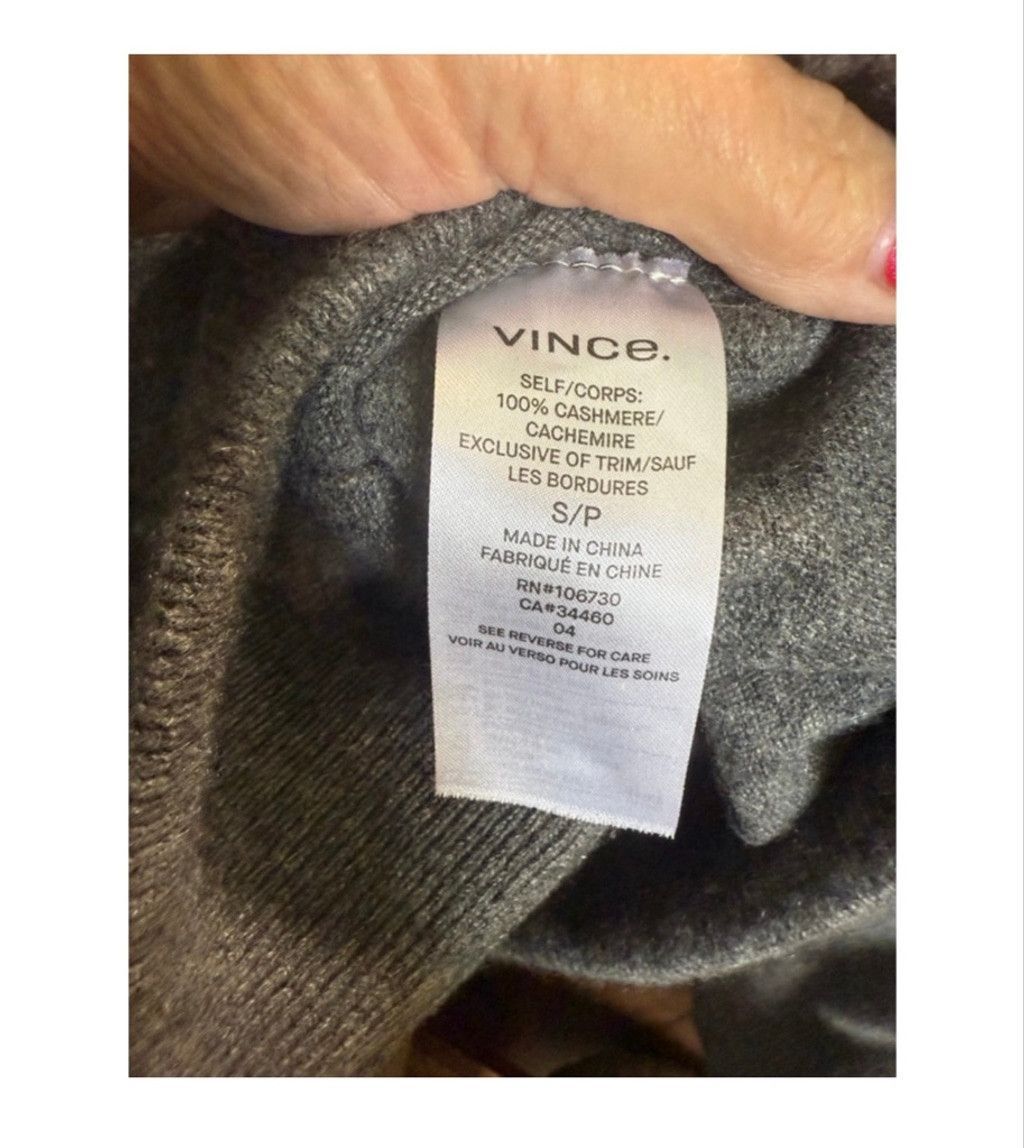 Vince Women's Vince. Gray Cashmere Full-Zip Hoodie S Size S / US 4 / IT 40 - 6 Thumbnail