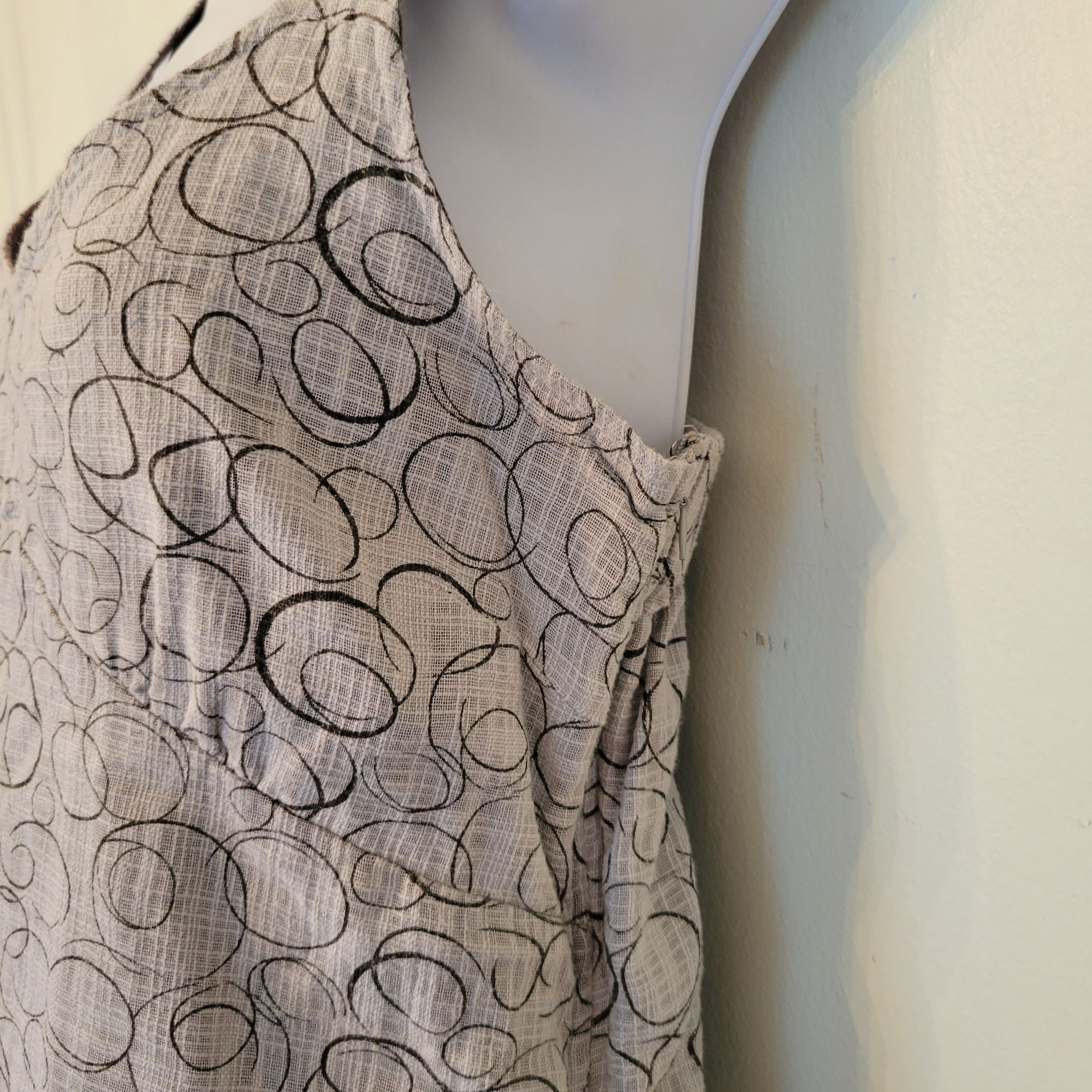 KAVU Kavu M Sleeveless Top Gray Black Circle Pattern Cotton Jumpe Size M / US 6-8 / IT 42-44 - 7 Thumbnail