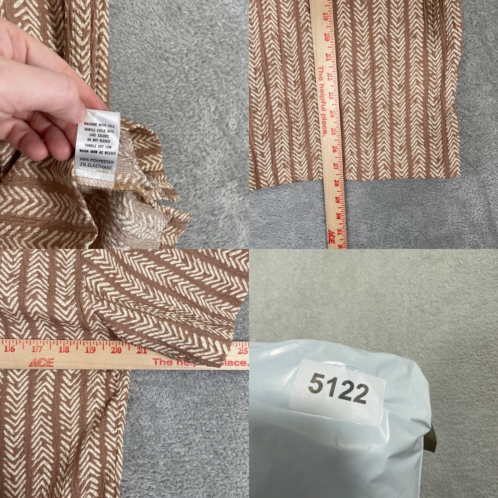 Sovereign Code Sovereign Code Shirt Mens Small Brown Chevron Textured Button Up Lantern Size US S / EU 44-46 / 1 - 8 Thumbnail