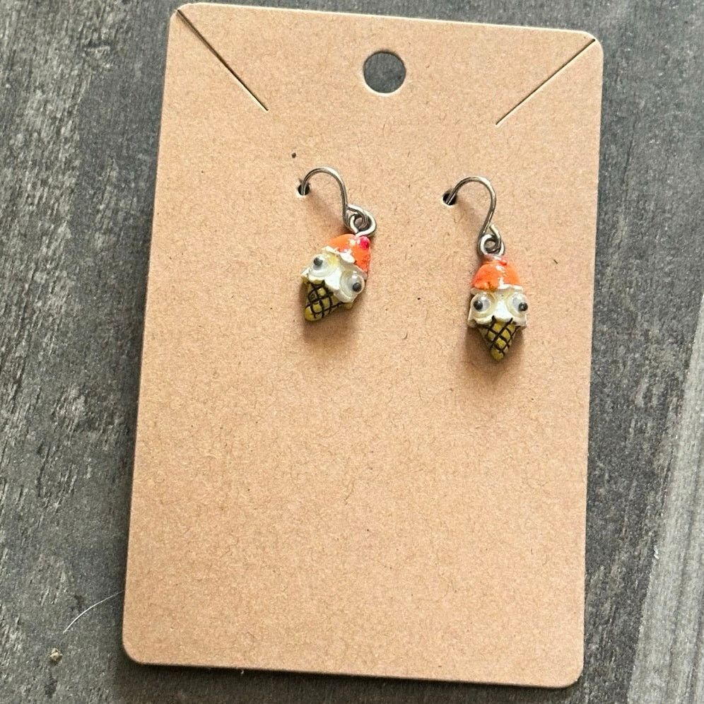 Other orange icecream cone dangly earrings Size ONE SIZE - 1 Thumbnail