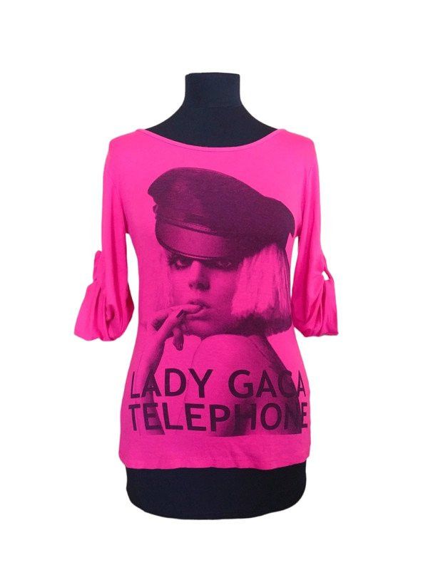 Other Vintage Y2K Lady Gaga Neon Pink Top Blouse Size S / US 4 / IT 40 - 1 Thumbnail