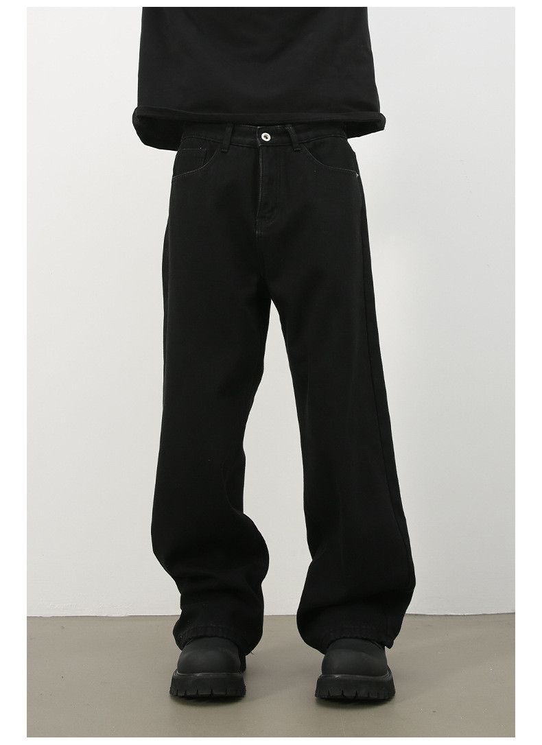 Japanese Brand × Jean Men's black washed loose straight jeans Size US 32 / EU 48 - 5 Thumbnail