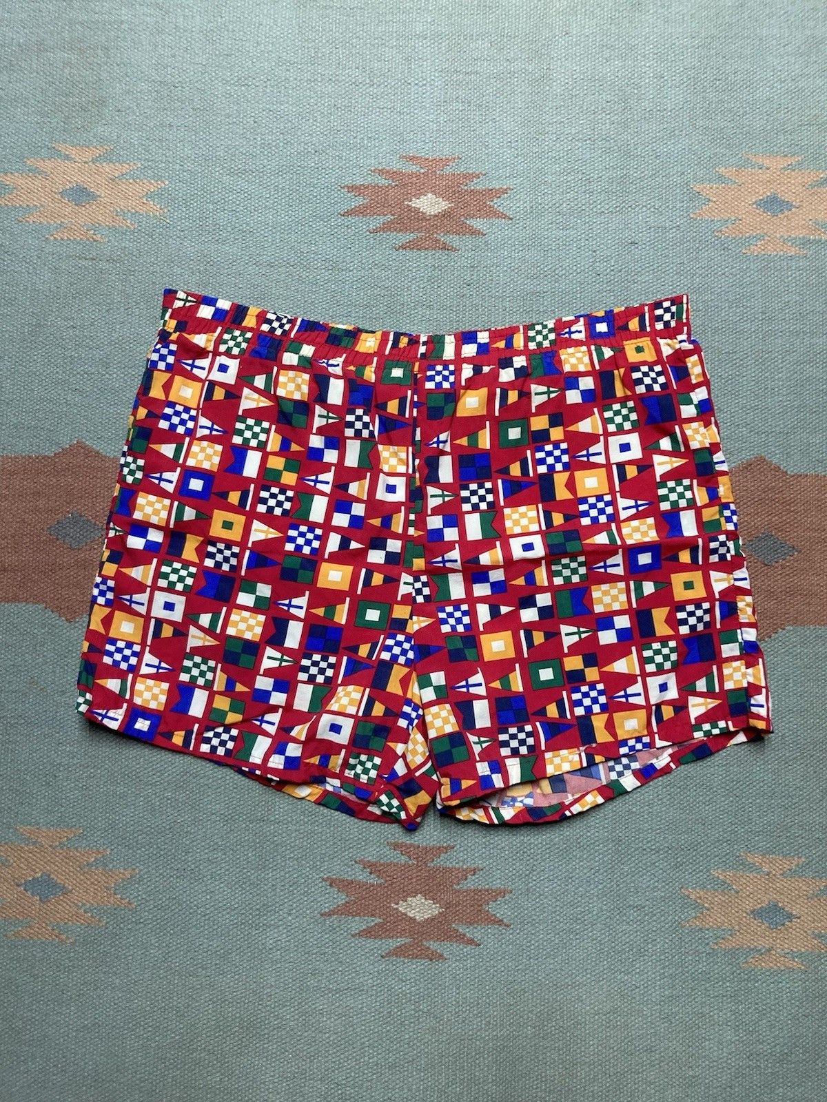 Vintage Swim shorts trunks all ove flags sea island Hawaiian beach M Size US 36 / EU 52 - 1 Thumbnail