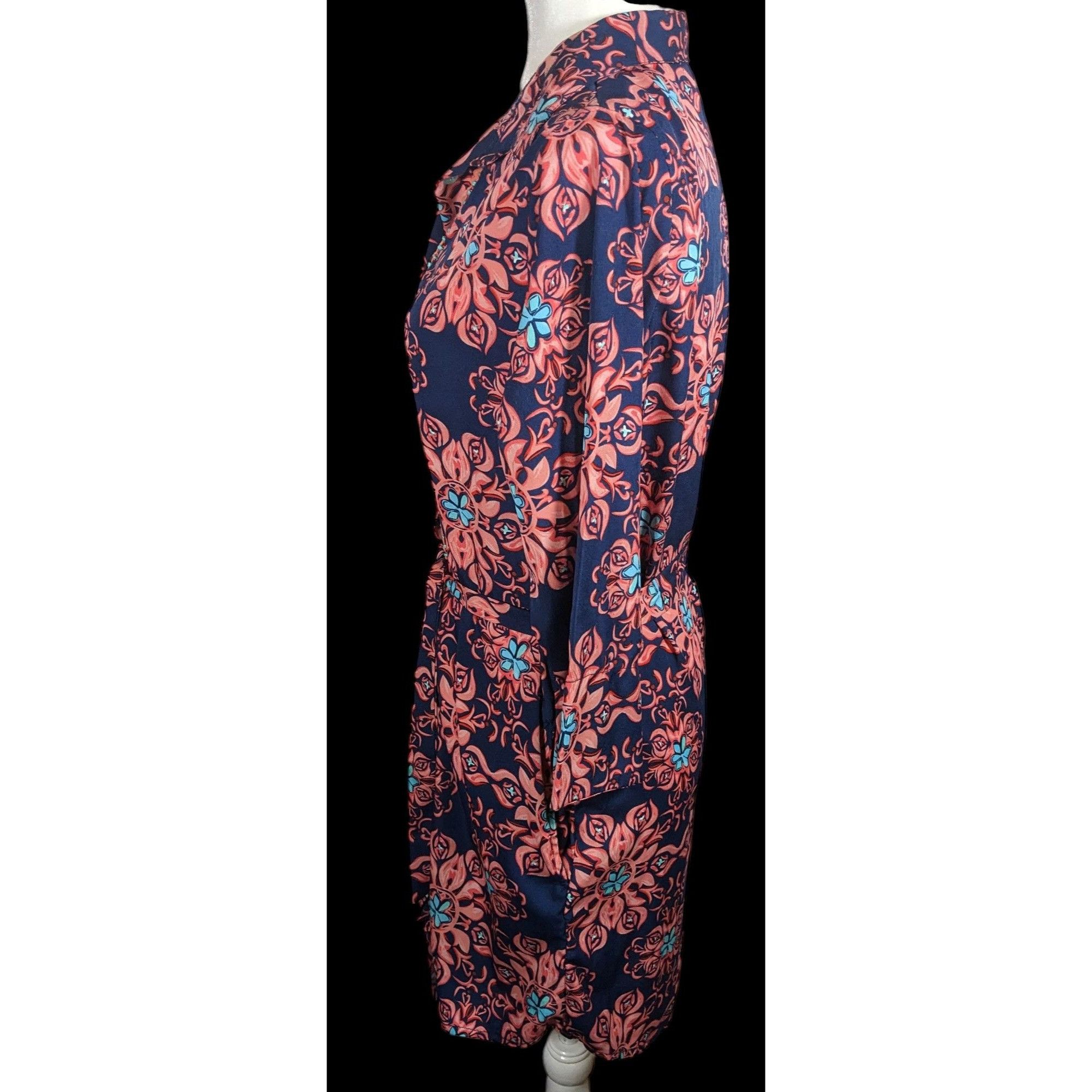 Other Modaposa Carlotta Belted Blue And Pink Floral Dress Size S / US 4 / IT 40 - 3 Thumbnail