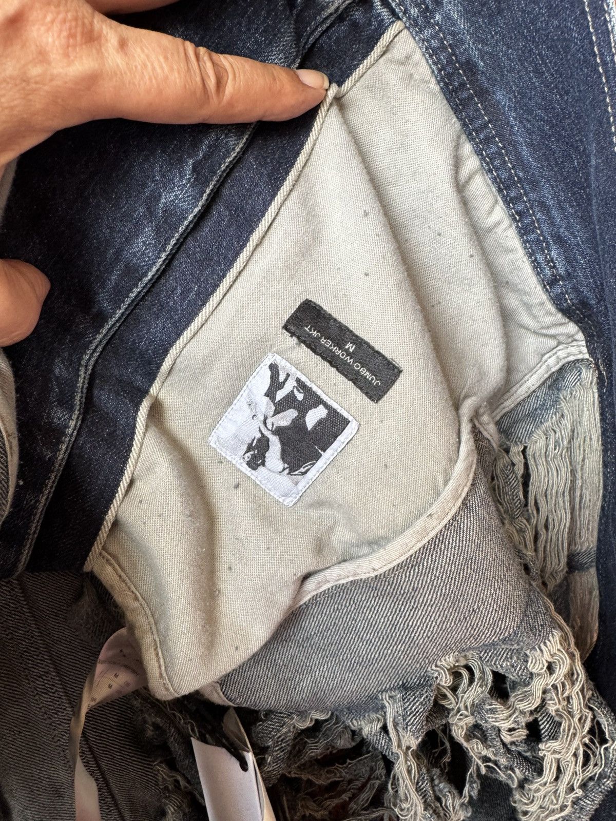 Rick Owens Rick Owens Jumbo Worker Jacket Shredded Denim Shredded M NWT Size US M / EU 48-50 / 2 - 10 Thumbnail