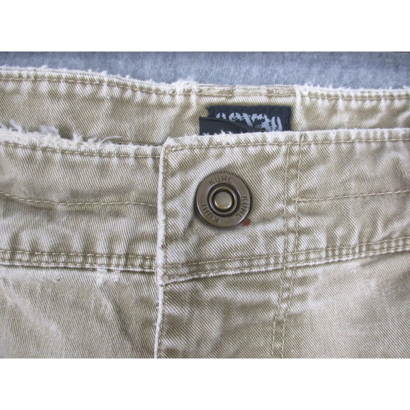 Denime VINTAGE Kuhl Rydr Jeans Mens 36x30 Beige Relaxed Fit Straight Leg Denim Patina Distressed Pockets Zip Mens Size US 36 / EU 52 - 5 Thumbnail