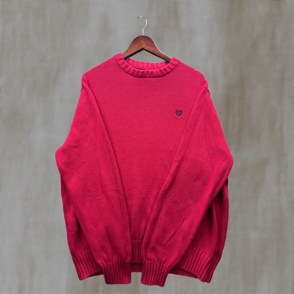 Chaps Chaps Mens Red Crew Neck Long Sleeve Sweater XLT Size US XL / EU 56 / 4 - 1 Thumbnail