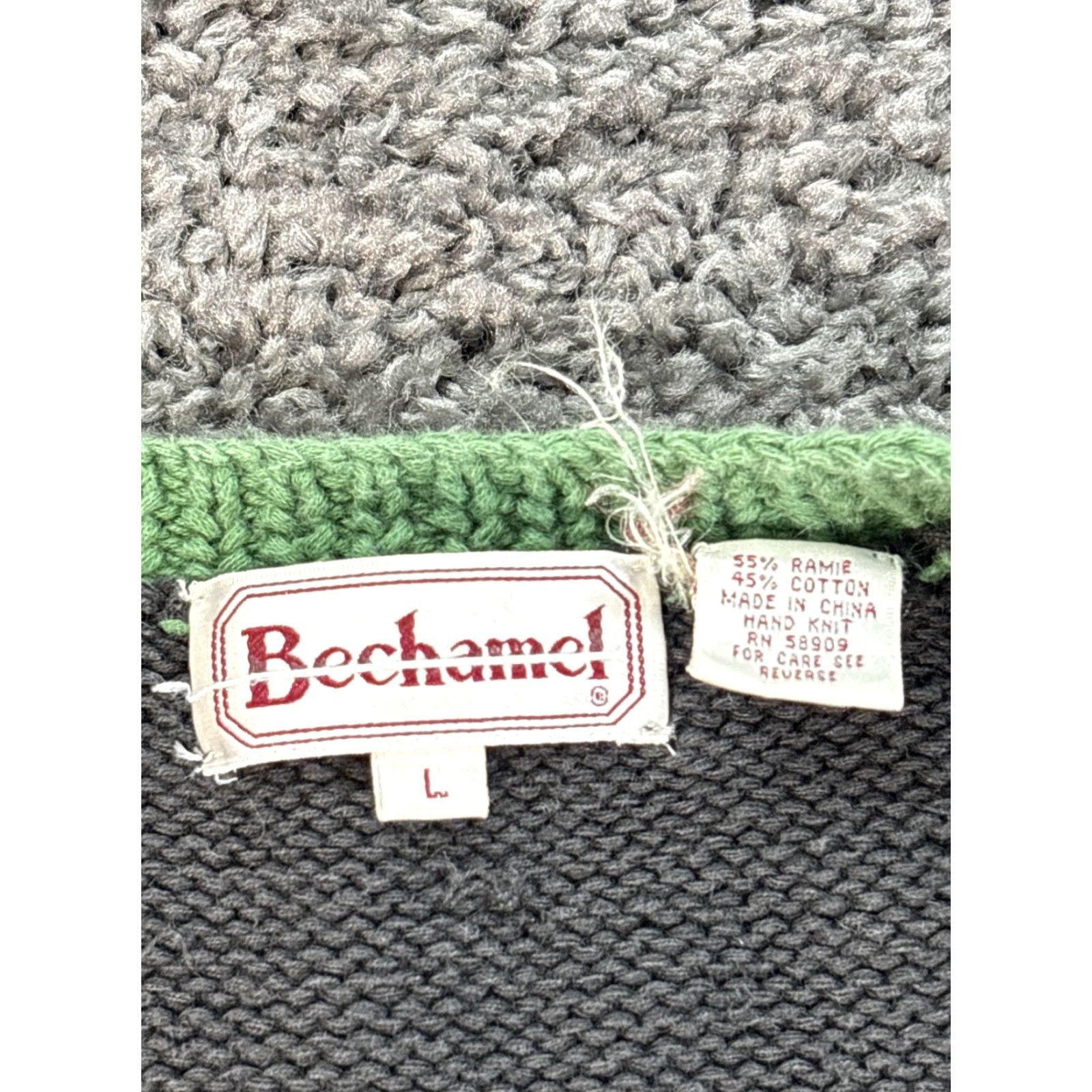 Vintage VINTAGE Bechamel Cardigan Sweater Vest Womens Large Black Knit 3d Bechamel L Sleeveless V-Neck Knitted Cotton Ramine Size L / US 10 / IT 46 - 4 Thumbnail