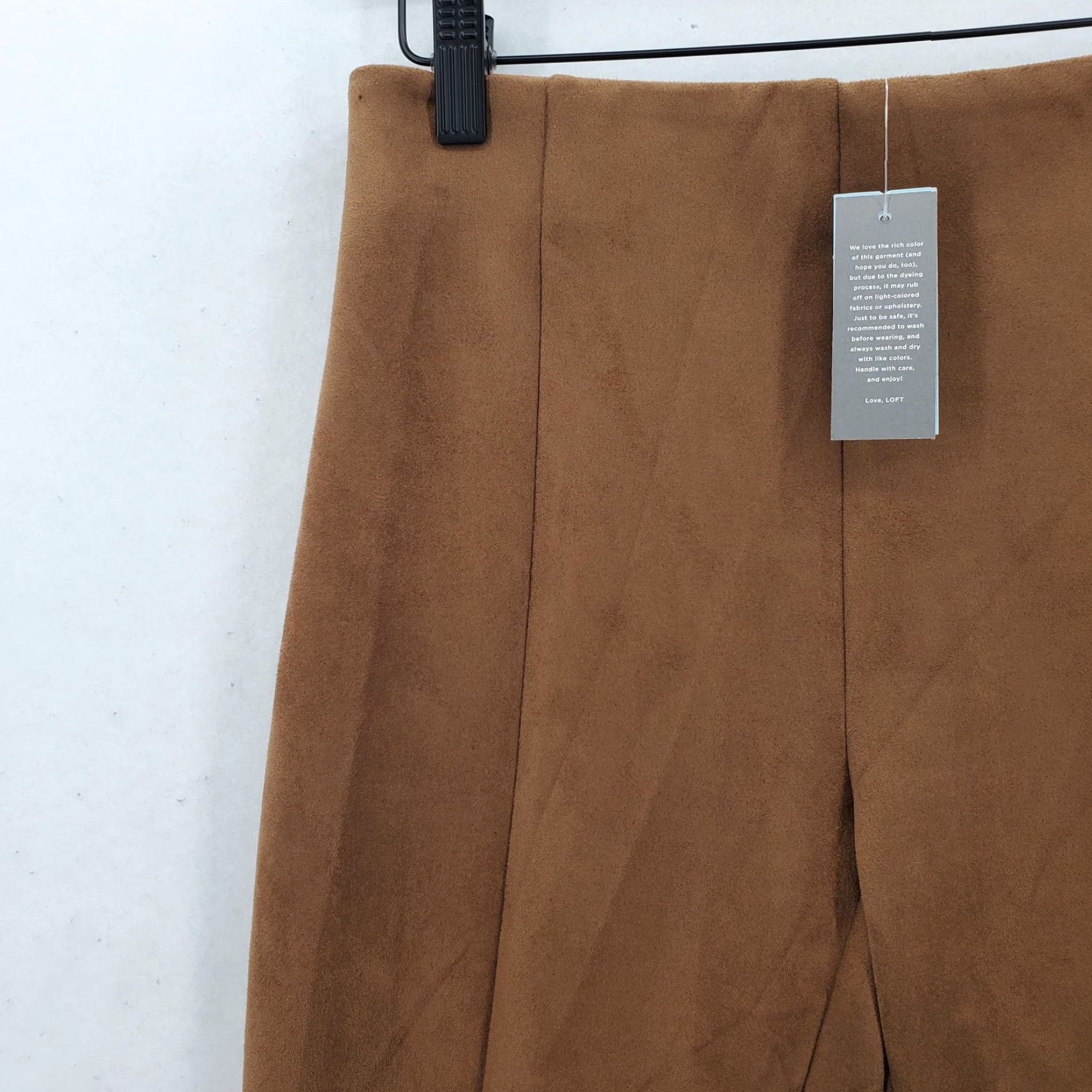 Loft LOFT Pants Womens 2P Petite Camel Brown Faux Suede Pull On Leggings Stretch NWT Size 26" / US 2 / IT 38 - 3 Thumbnail