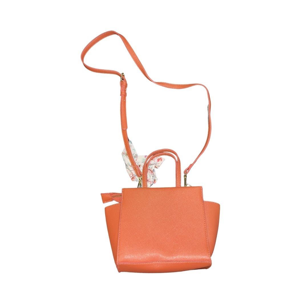 Steve Madden Mini Orange Crossbody Purse Floral Scarf Adjustable Strap Size ONE SIZE - 2 Thumbnail