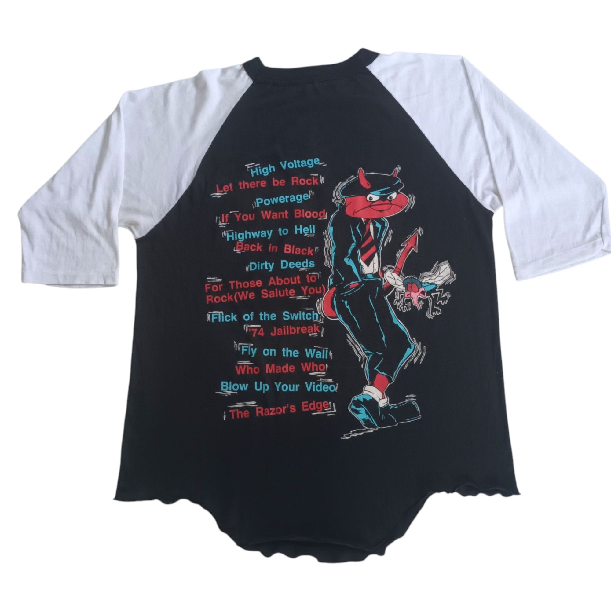 AC/DC Vintage t shirt ACDC HELL'S BELLS 1990 ragland tour tshirt. Size US L / EU 52-54 / 3 - 10 Thumbnail