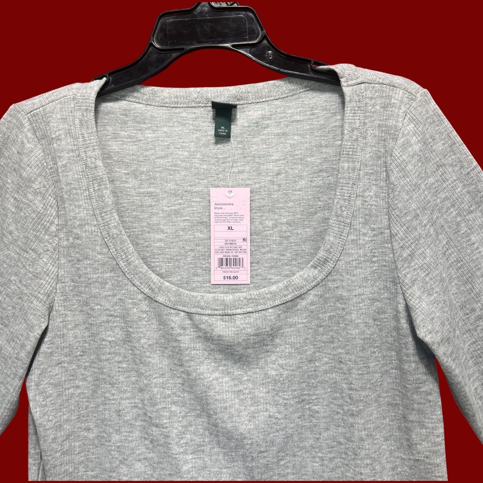 Other Wild Fable - Women's Long Sleeve T-Shirt - Grey - Extra Larg Size XL / US 12-14 / IT 48-50 - 11 Thumbnail