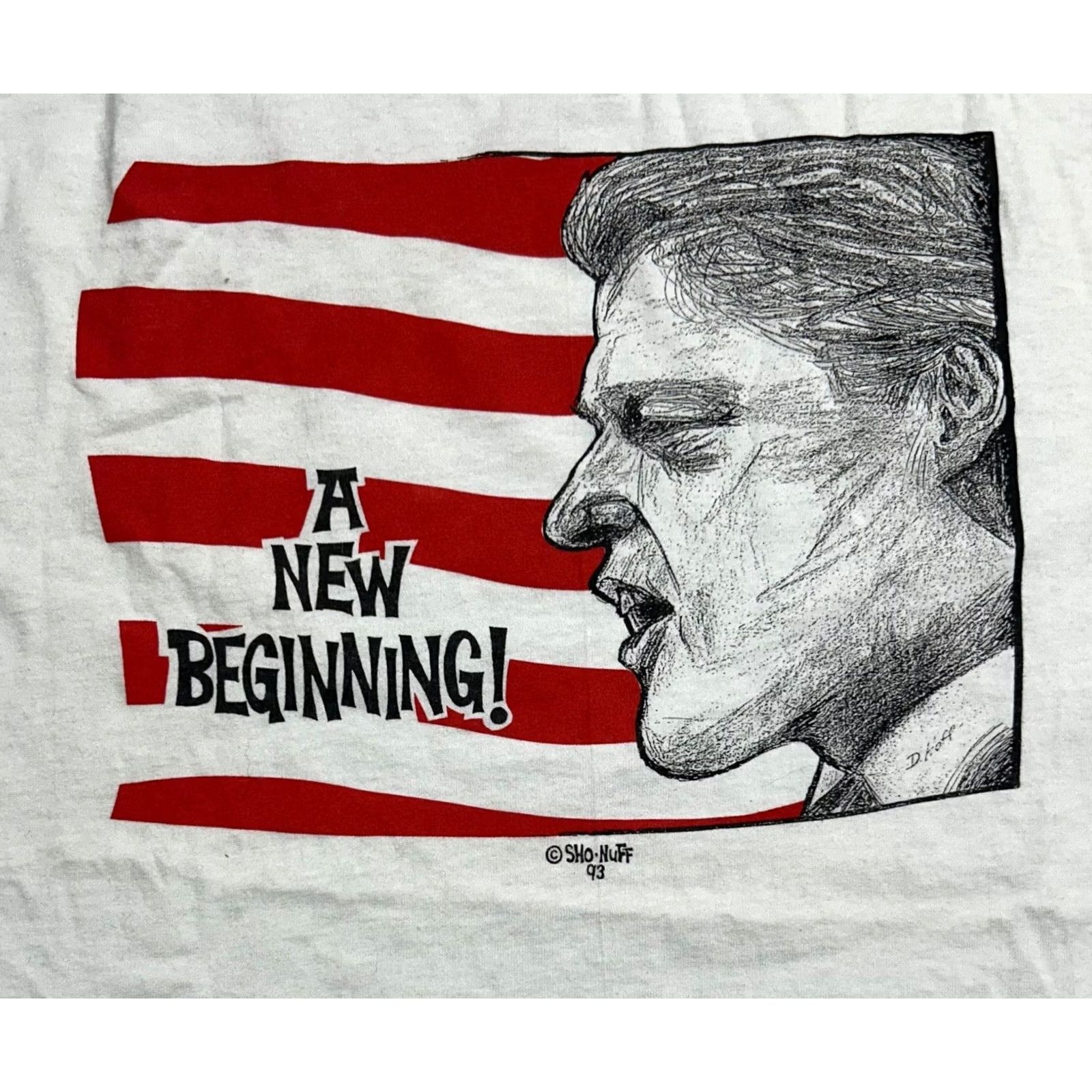 Hanes VTG Hanes White Short Sleeve Shirt Men XL USA Bill Clinton 1990s USA Theme Size US XL / EU 56 / 4 - 5 Thumbnail